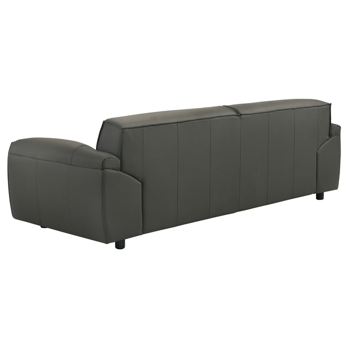 Buxton 2-piece Leather Upholstered Sofa Set Graphite