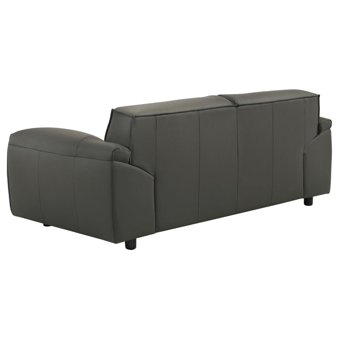 Buxton 2-piece Leather Upholstered Sofa Set Graphite