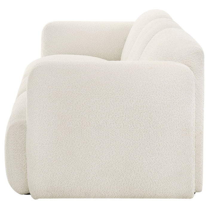 Dorset Fabric Upholstered Round Track Arm Sofa White