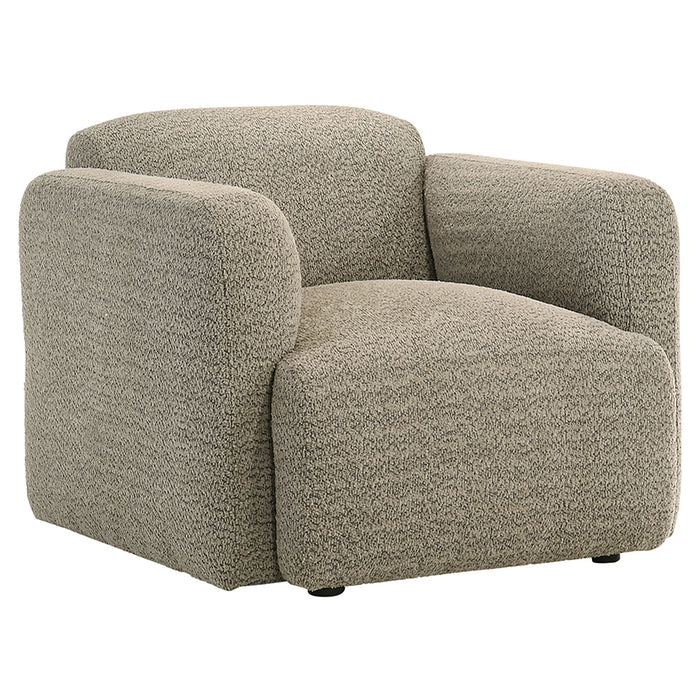 Dorset 3-piece Upholstered Round Track Arm Sofa Set Brown