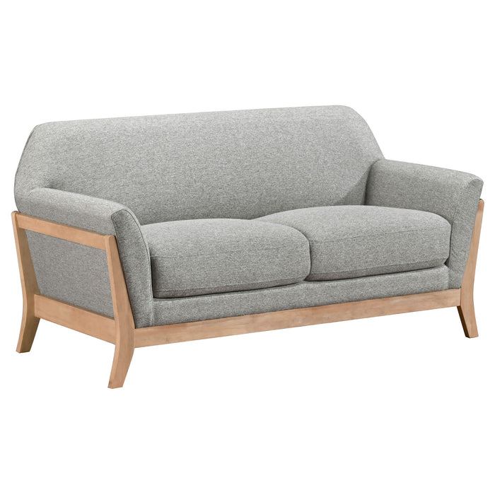 Vaughn 2-piece Fabric Upholstered Flared Arm Sofa Set Grey