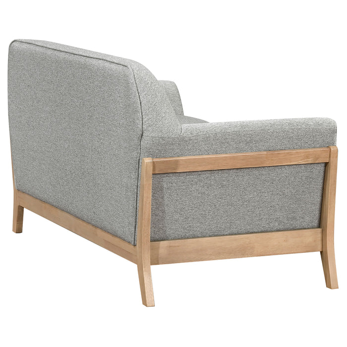 Vaughn 2-piece Fabric Upholstered Flared Arm Sofa Set Grey