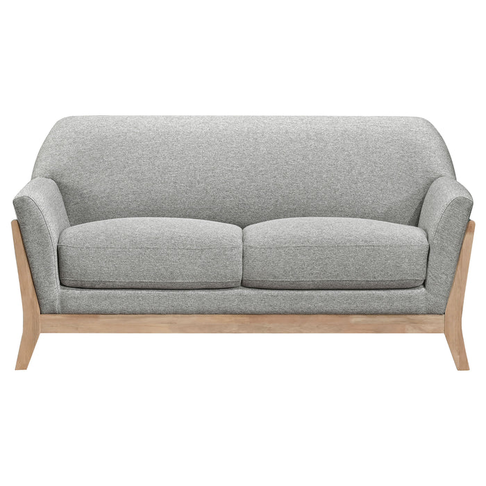 Vaughn 2-piece Fabric Upholstered Flared Arm Sofa Set Grey
