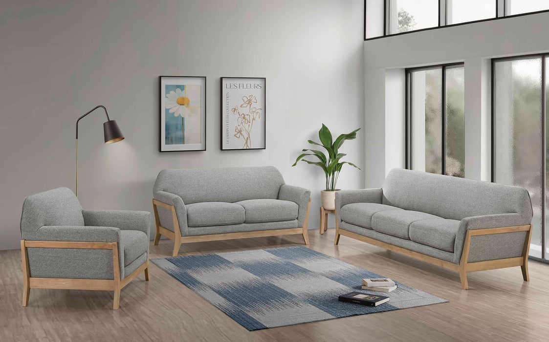 Vaughn Fabric Upholstered Flared Arm Loveseat Grey