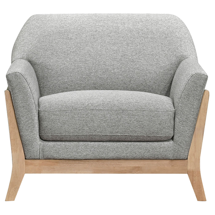 Vaughn Fabric Upholstered Flared Arm Accent Chair Grey
