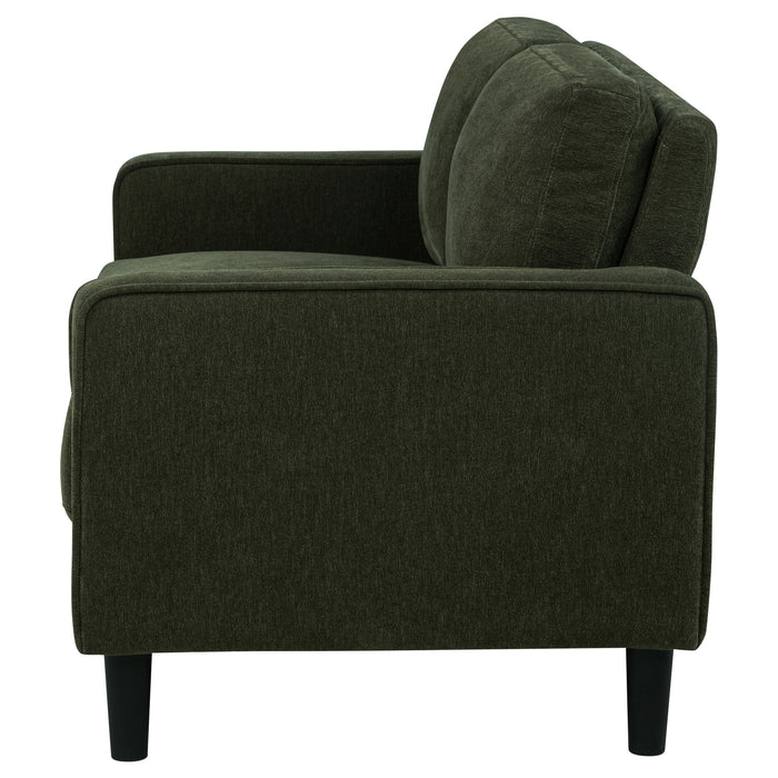 Ruth Fabric Upholstered Track Arm Loveseat Matcha Green