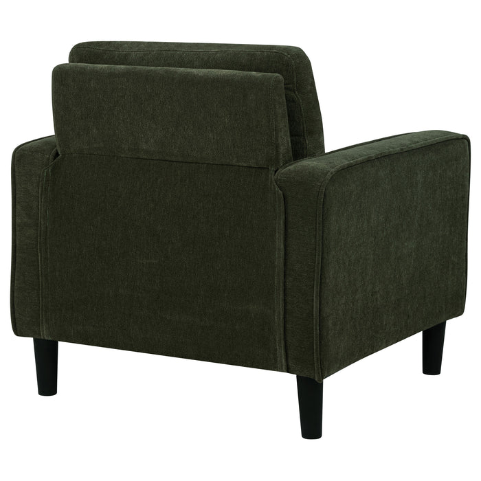 Ruth Fabric Upholstered Track Arm Accent Chair Matcha Green