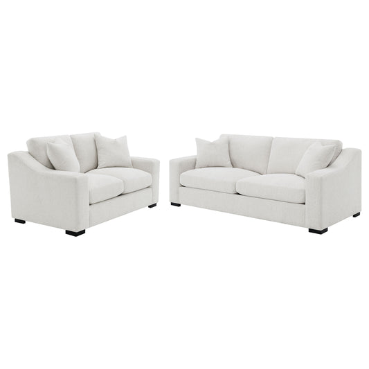 Ashlyn 2-piece Upholstered Track Arm Sofa Set Sand