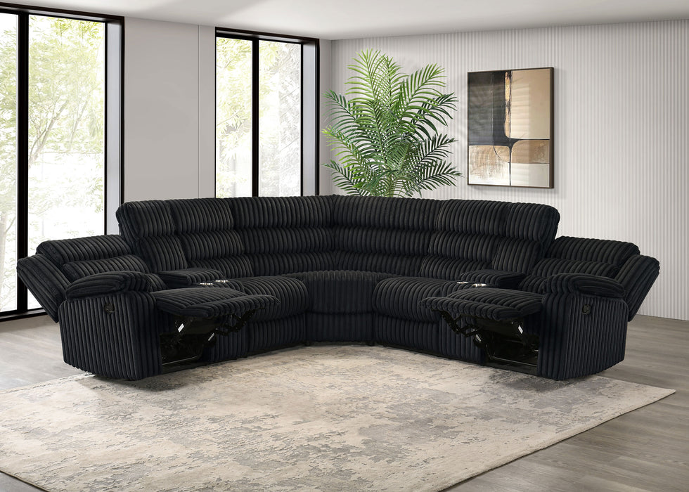 Atkinson Upholstered Reclining Sectional Sofa Black