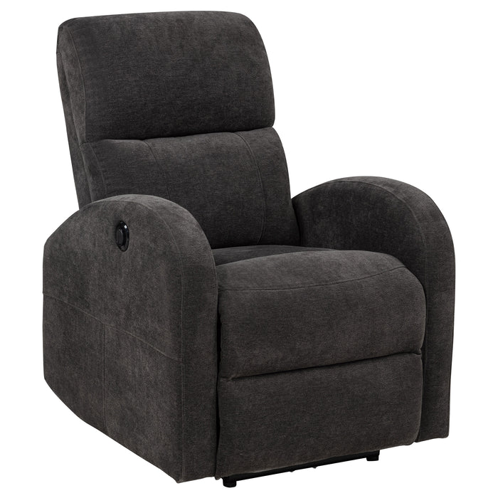 Grant Fabric Upholstered Power Recliner Chair Charcoal Grey