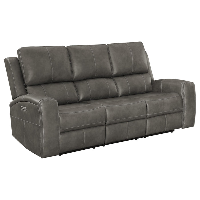 Brickston Triple Power Reclining Sofa Charcoal