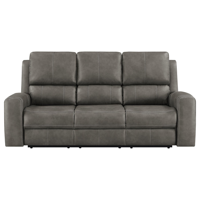 Brickston Triple Power Reclining Sofa Charcoal