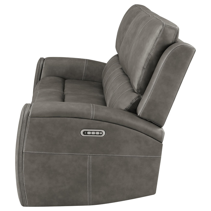 Brickston Triple Power Reclining Sofa Charcoal