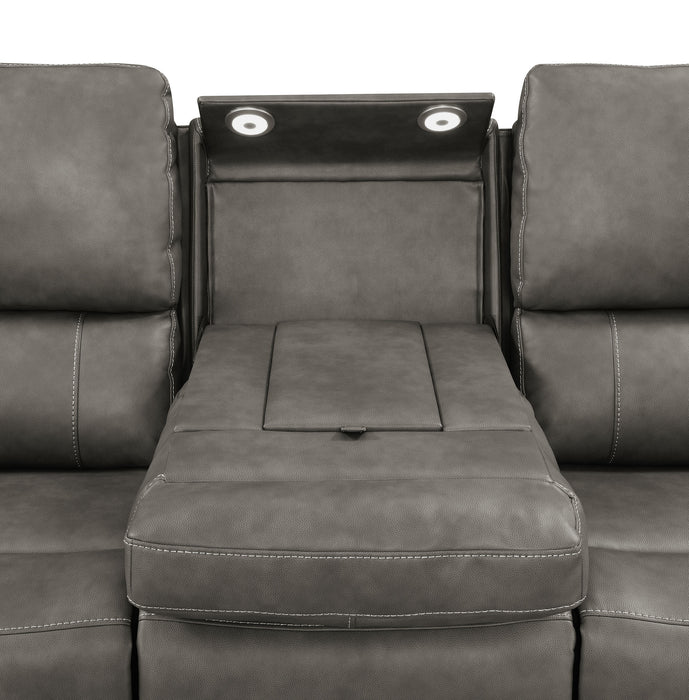 Brickston Triple Power Reclining Sofa Charcoal