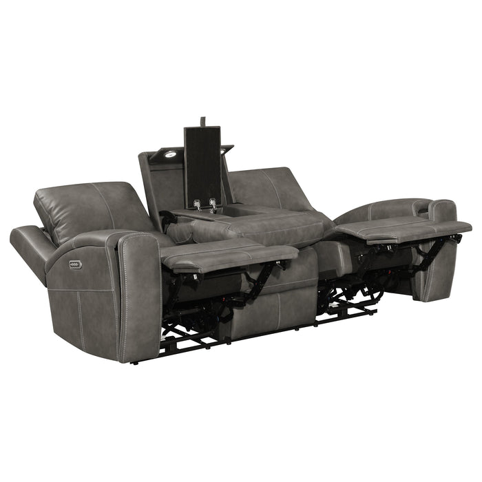 Brickston 2-piece Triple Power Reclining Sofa Set Charcoal