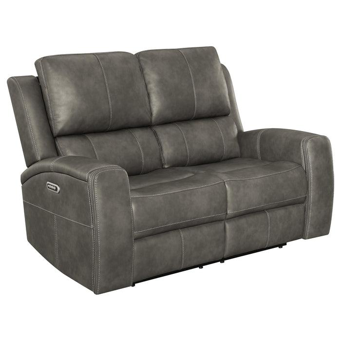 Brickston Triple Power Reclining Loveseat Charcoal