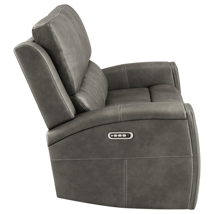Brickston Triple Power Reclining Loveseat Charcoal