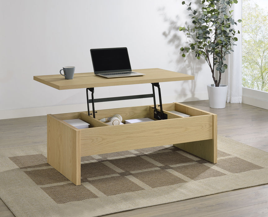 Canoga Engineered Wood Lift Top Coffee Table Light Oak