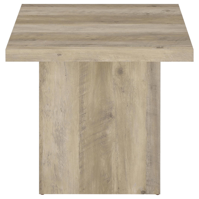 Devar Square Engineered Wood End Table Distressed Pine