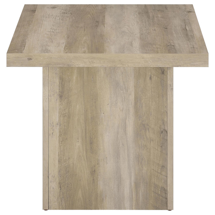 Devar Square Engineered Wood End Table Distressed Pine