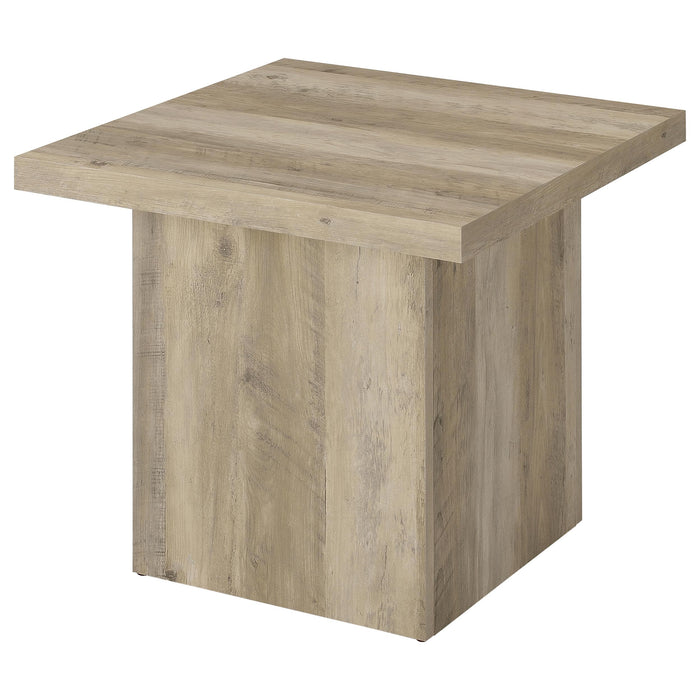 Devar 3-piece Square Coffee End Table Set Distressed Pine