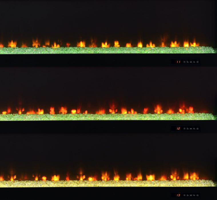 Carey 79-inch TV Stand Fireplace Media Console Dark Pine