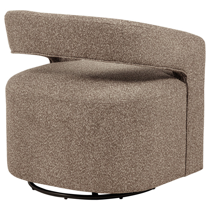Westhill Boucle Upholstered Swivel Accent Chair Rocky Road