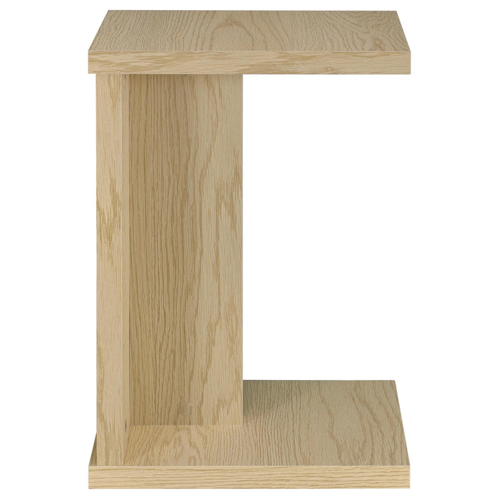 Clower Engineered Wood C-Shaped Sofa Side Table Light Oak