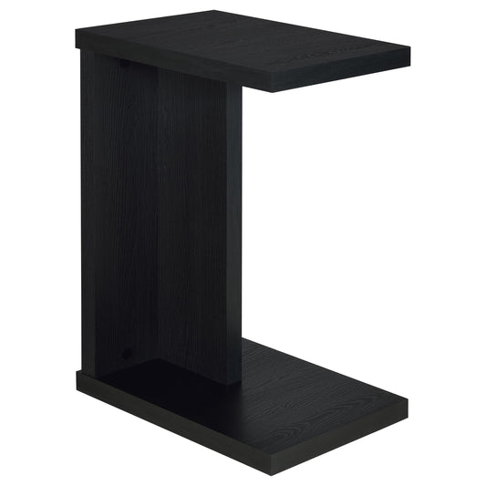Clower Engineered Wood C-Shaped Sofa Side Table Black