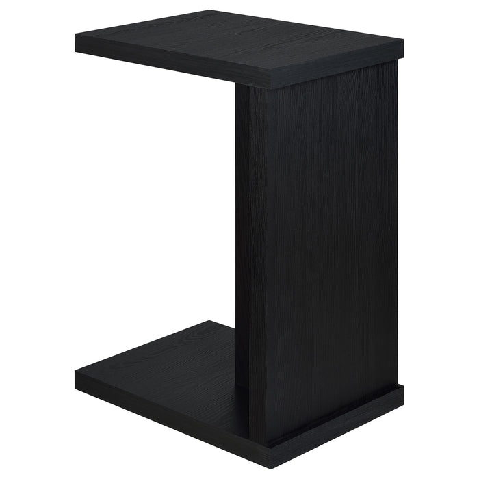 Clower Engineered Wood C-Shaped Sofa Side Table Black