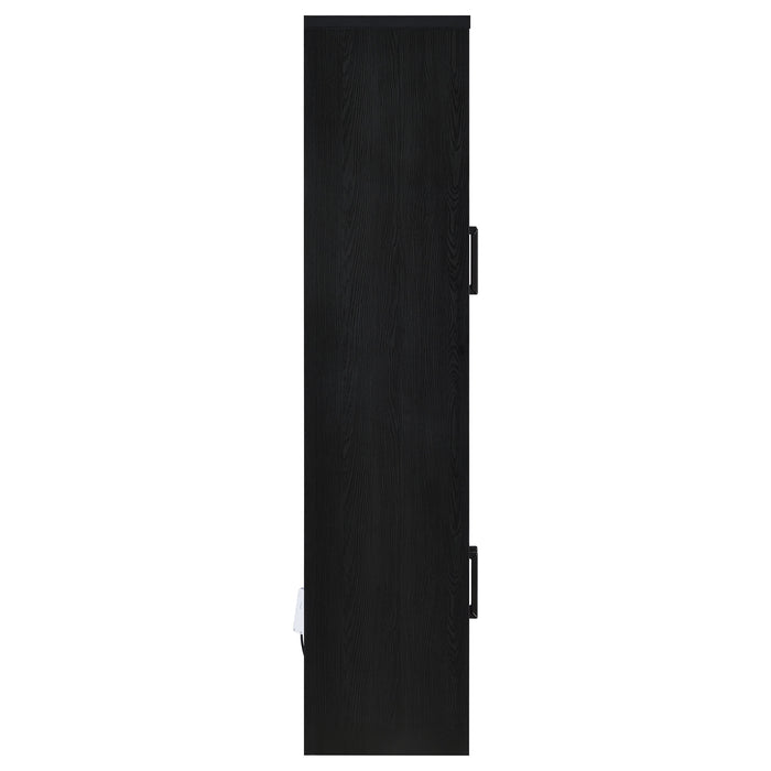 Riva 4-door Tall Accent Display Cabinet LED Lighting Black