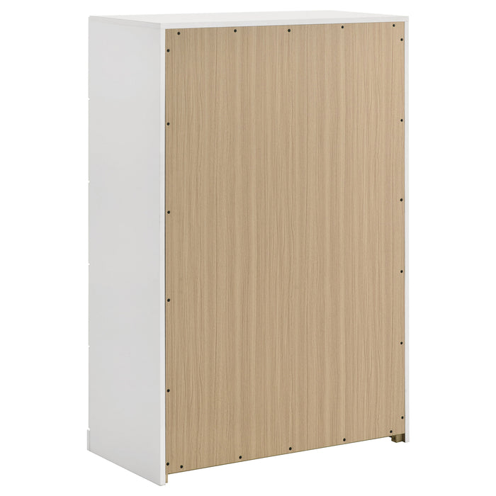 Ines 5-piece Queen Bedroom Set Grey and White High Gloss