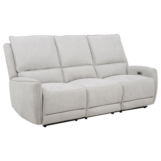 Sylmar Chenille Upholstered Power Reclining Sofa Dove Grey
