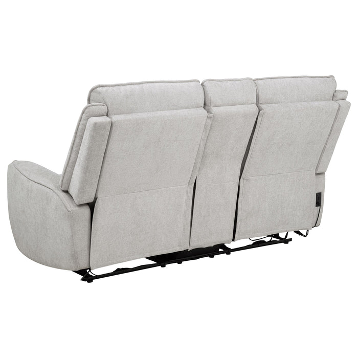 Sylmar Chenille Upholstered Power Reclining Loveseat Dove Grey