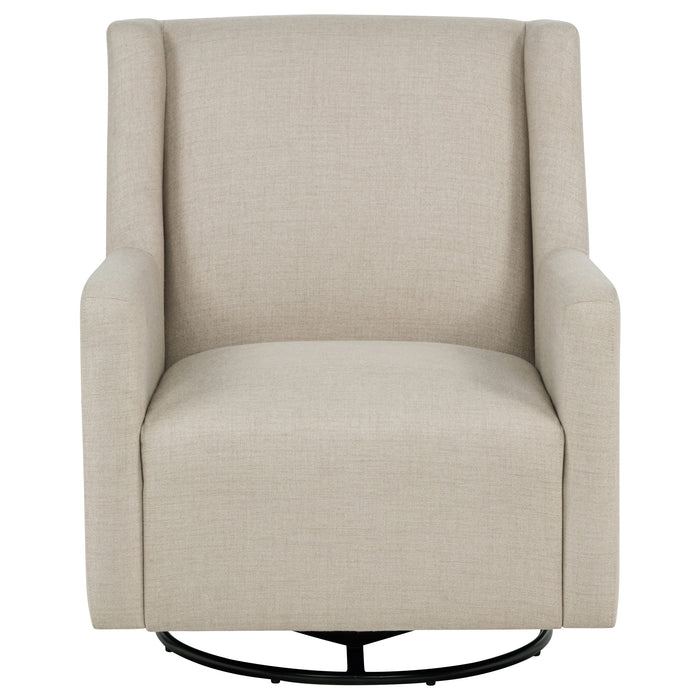 Sorrel Fabric Upholstered Swivel Glider Arm Chair Latte