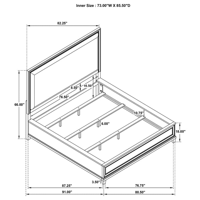 Pembroke 66-inch California King Panel Bed Washed Oak