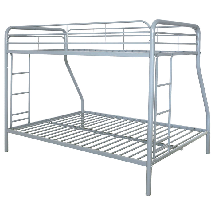 Carson Metal Twin Over Full Bunk Bed Glossy Silver