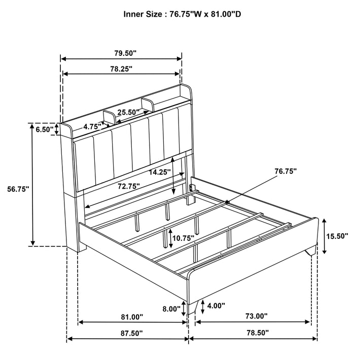 Henderson 4-piece Eastern King Bedroom Set Medium Oak