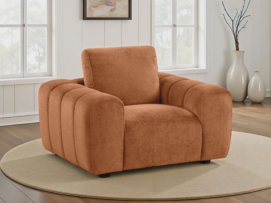 Burnett Chenille Upholstered Accent Chair Burnt Orange