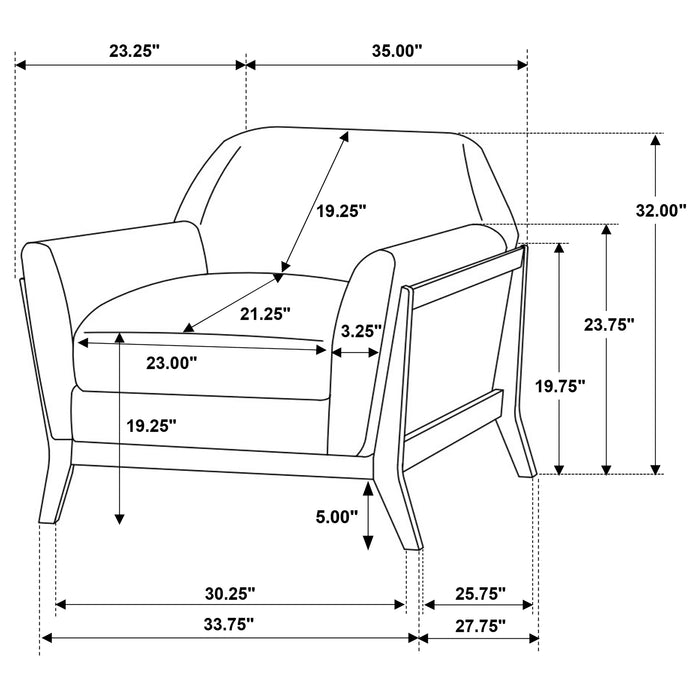 Vaughn 3-piece Fabric Upholstered Flared Arm Sofa Set Grey