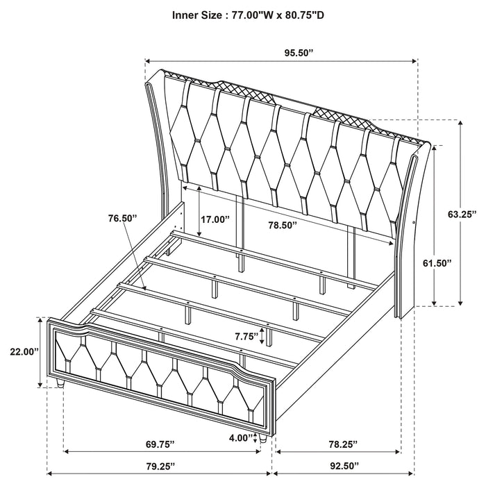 Lorient 5-piece Eastern King Bedroom Set Ivory and Camel