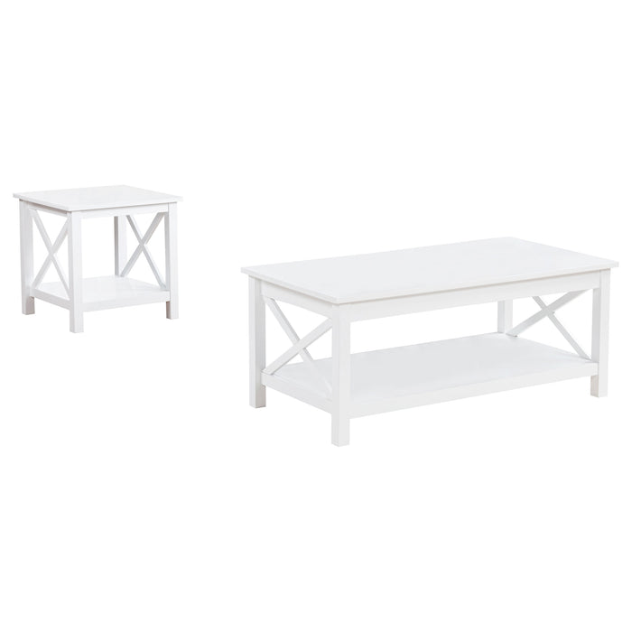 Skyview 2-piece Rectangular Lift Top Coffee Table Set White