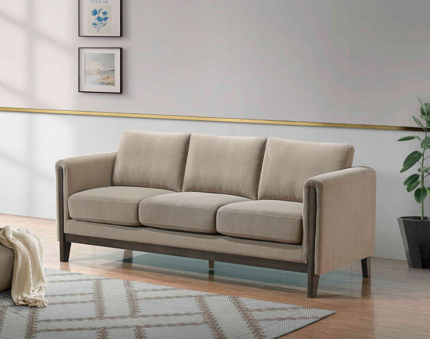 Islington Fabric Upholstered Panel Arm Sofa Taupe