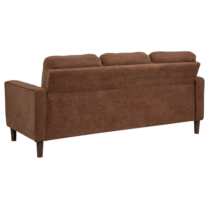 Bowen II 2-piece Fabric Upholstered Track Arm Sofa Set Rust
