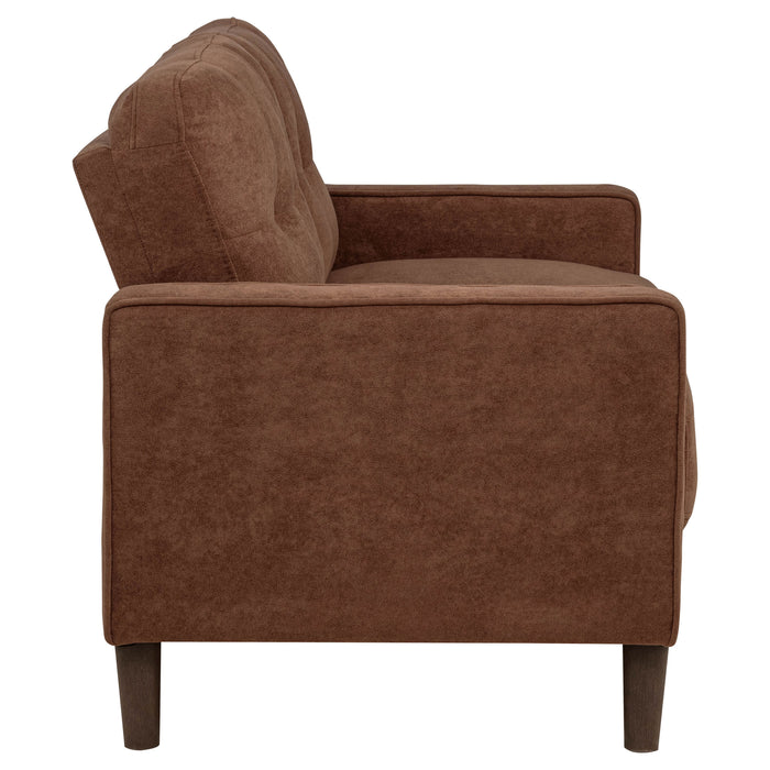 Bowen II 2-piece Fabric Upholstered Track Arm Sofa Set Rust