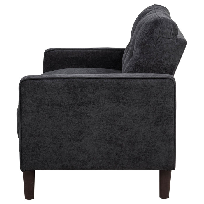 Bowen II Fabric Upholstered Track Arm Loveseat Steel Grey