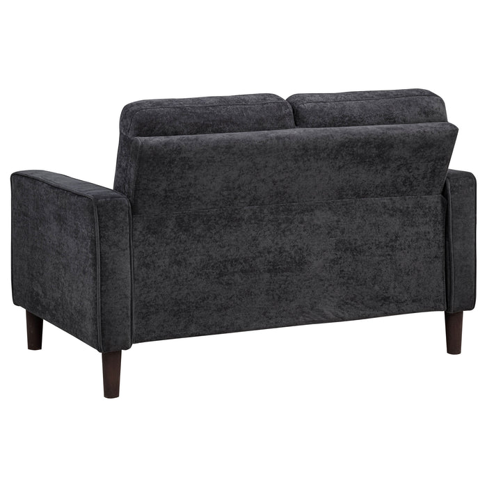 Bowen II Fabric Upholstered Track Arm Loveseat Steel Grey
