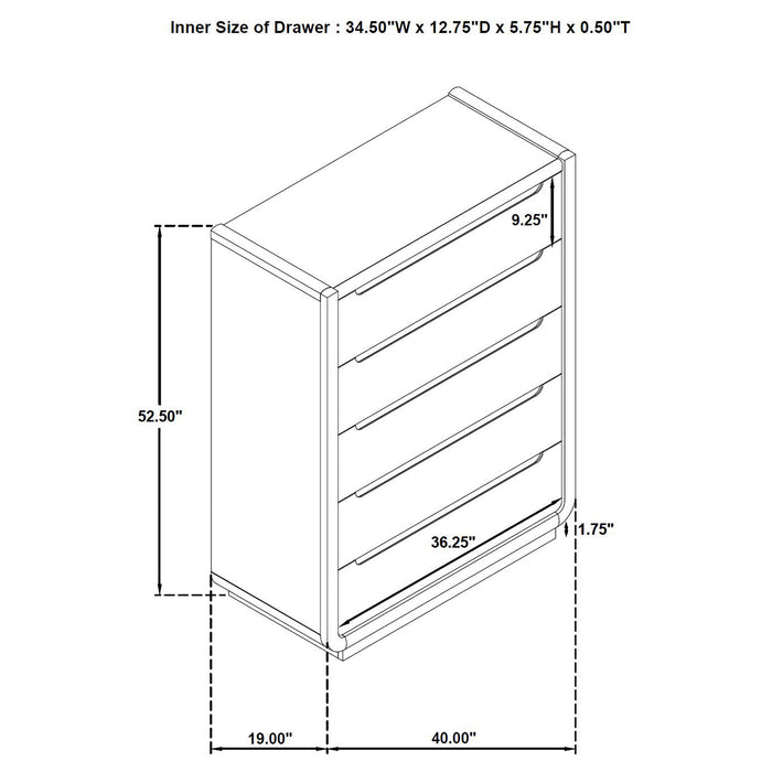 Leandro 5-piece Eastern King Bedroom Set Burnished Black
