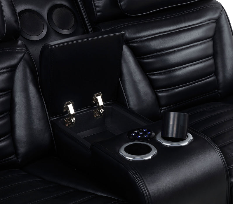 Zuma 2-Piece Dual Power Reclining Sofa Set with Bluetooth Black