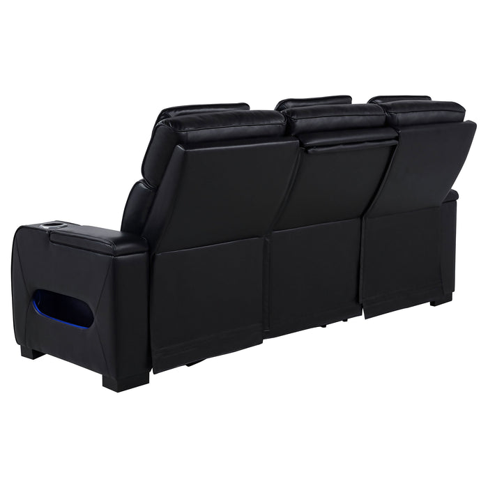 Zuma 3-Piece Dual Power Reclining Sofa Set with Bluetooth Black